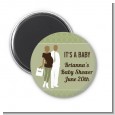 Silhouette Couple African American It's a Baby Neutral - Personalized Baby Shower Magnet Favors thumbnail