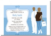 Silhouette Couple African American It's a Boy - Baby Shower Petite Invitations