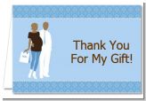 Silhouette Couple African American It's a Boy - Baby Shower Thank You Cards