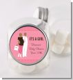 Silhouette Couple African American It's a Girl - Personalized Baby Shower Candy Jar thumbnail
