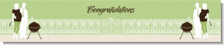 Silhouette Couple BBQ Neutral - Personalized Baby Shower Banners
