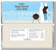 Silhouette Couple BBQ Boy - Personalized Baby Shower Candy Bar Wrappers thumbnail