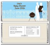 Silhouette Couple BBQ Boy - Personalized Baby Shower Candy Bar Wrappers