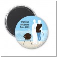 Silhouette Couple BBQ Boy - Personalized Baby Shower Magnet Favors thumbnail