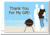 Silhouette Couple BBQ Boy - Baby Shower Thank You Cards