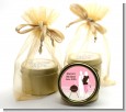 Silhouette Couple BBQ Girl - Baby Shower Gold Tin Candle Favors thumbnail