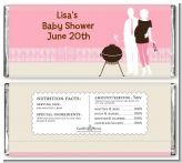 Silhouette Couple BBQ Girl - Personalized Baby Shower Candy Bar Wrappers