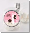 Silhouette Couple BBQ Girl - Personalized Baby Shower Candy Jar thumbnail