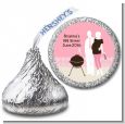 Silhouette Couple BBQ Girl - Hershey Kiss Baby Shower Sticker Labels thumbnail