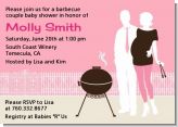Silhouette Couple BBQ Girl - Baby Shower Invitations