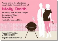 Silhouette Couple BBQ Girl - Baby Shower Invitations