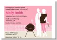 Silhouette Couple BBQ Girl - Baby Shower Petite Invitations thumbnail