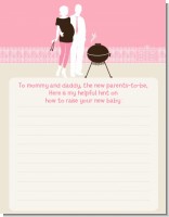 Silhouette Couple BBQ Girl - Baby Shower Notes of Advice