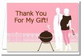 Silhouette Couple BBQ Girl - Baby Shower Thank You Cards