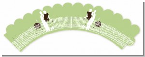 Silhouette Couple BBQ Neutral - Baby Shower Cupcake Wrappers