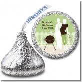 Silhouette Couple BBQ Neutral - Hershey Kiss Baby Shower Sticker Labels