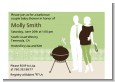 Silhouette Couple BBQ Neutral - Baby Shower Petite Invitations thumbnail