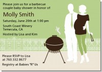 Silhouette Couple BBQ Neutral - Baby Shower Invitations