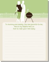 Silhouette Couple BBQ Neutral - Baby Shower Notes of Advice