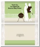 Silhouette Couple BBQ Neutral - Personalized Popcorn Wrapper Baby Shower Favors