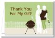Silhouette Couple BBQ Neutral - Baby Shower Thank You Cards thumbnail