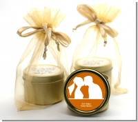 Silhouette Couple - Bridal Shower Gold Tin Candle Favors