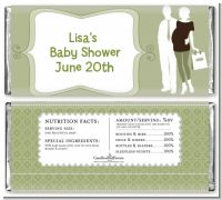 Silhouette Couple | It's a Baby Neutral - Personalized Baby Shower Candy Bar Wrappers