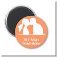 Silhouette Couple - Personalized Bridal Shower Magnet Favors thumbnail