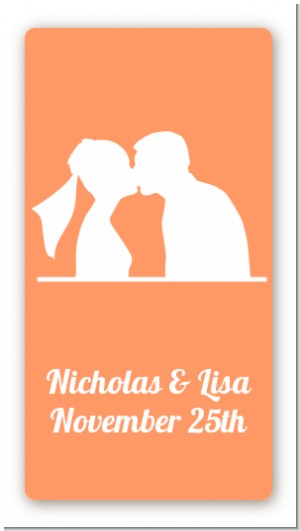 Silhouette Couple - Custom Rectangle Bridal Shower Sticker/Labels