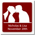 Silhouette Couple - Square Personalized Bridal Shower Sticker Labels thumbnail