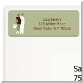 Silhouette Couple African American It's a Baby Neutral - Baby Shower Return Address Labels