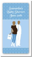 Silhouette Couple African American It's a Boy - Custom Rectangle Baby Shower Sticker/Labels