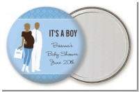 Silhouette Couple African American It's a Boy - Personalized Baby Shower Pocket Mirror Favors