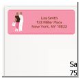 Silhouette Couple African American It's a Girl - Baby Shower Return Address Labels thumbnail