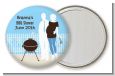 Silhouette Couple BBQ Boy - Personalized Baby Shower Pocket Mirror Favors thumbnail