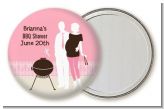 Silhouette Couple BBQ Girl - Personalized Baby Shower Pocket Mirror Favors