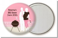 Silhouette Couple BBQ Girl - Personalized Baby Shower Pocket Mirror Favors