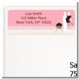 Silhouette Couple BBQ Girl - Baby Shower Return Address Labels thumbnail