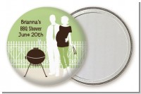 Silhouette Couple BBQ Neutral - Personalized Baby Shower Pocket Mirror Favors