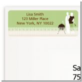 Silhouette Couple BBQ Neutral - Baby Shower Return Address Labels