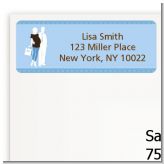 Silhouette Couple | It's a Boy - Baby Shower Return Address Labels