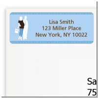 Silhouette Couple | It's a Boy - Baby Shower Return Address Labels