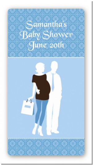 Silhouette Couple | It's a Boy - Custom Rectangle Baby Shower Sticker/Labels