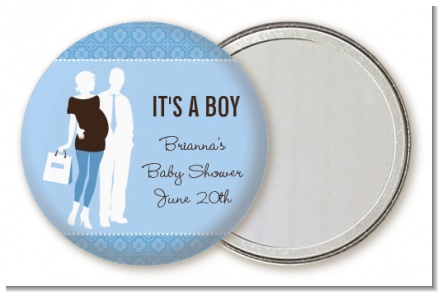 Silhouette Couple | It's a Boy - Personalized Baby Shower Pocket Mirror Favors