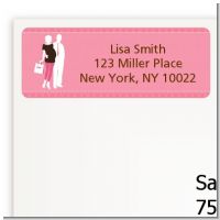 Silhouette Couple | It's a Girl - Baby Shower Return Address Labels