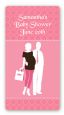 Silhouette Couple | It's a Girl - Custom Rectangle Baby Shower Sticker/Labels thumbnail