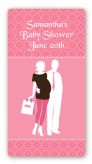 Silhouette Couple | It's a Girl - Custom Rectangle Baby Shower Sticker/Labels