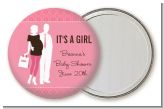 Silhouette Couple | It's a Girl - Personalized Baby Shower Pocket Mirror Favors