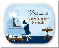 Sip and See It's a Boy - Personalized Baby Shower Rounded Corner Stickers