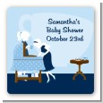 Sip and See It's a Boy - Square Personalized Baby Shower Sticker Labels thumbnail